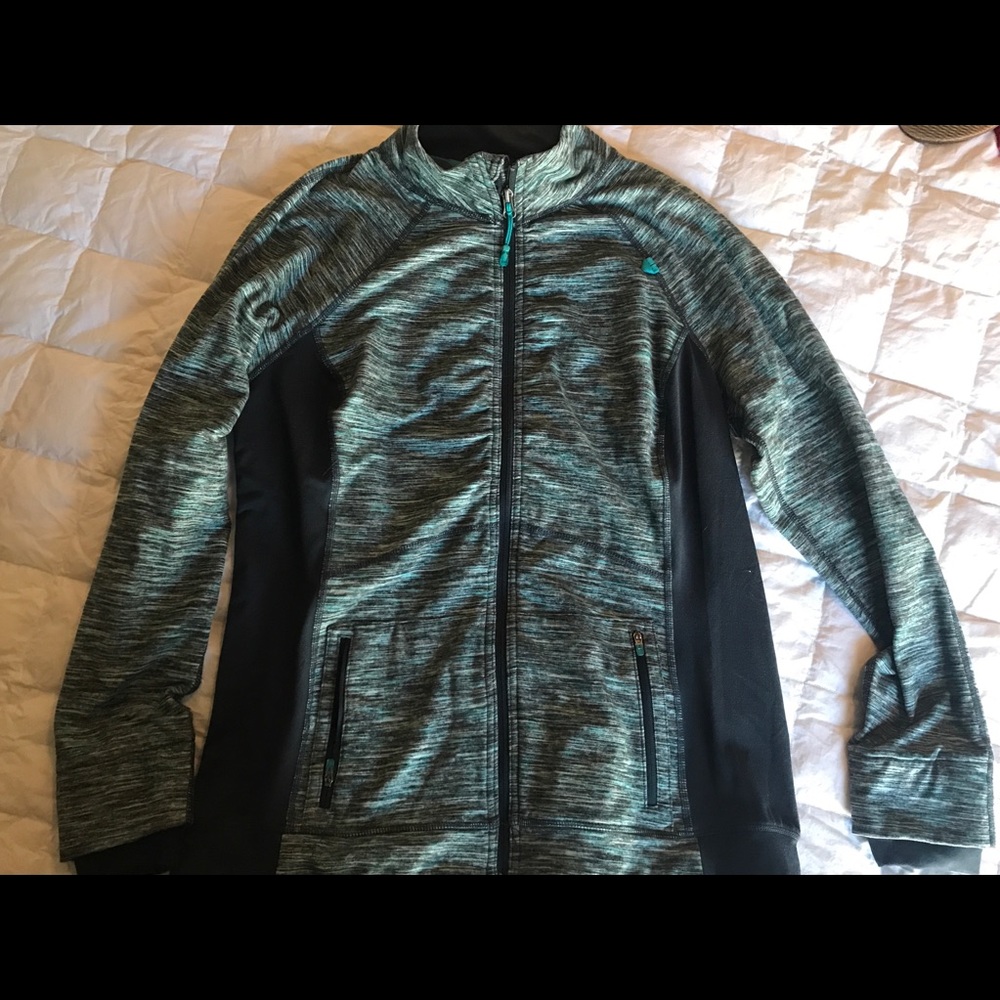 Full zip athletic jacket.